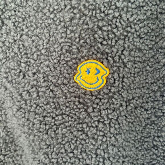 Dutch Bros Color Block Sweatshirt Sweater Snap up Pullover Teddy/Sherpa Sz L - Picture 9 of 9